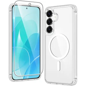 Matte Texture Surface Vivid Gradient FNTCASE For Samsung Galaxy S25 FE 6.7 inch Clear Case: Magnetic Charging Shockproof Magsafe Support