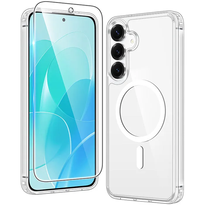 Matte Texture Surface Vivid Gradient FNTCASE For Samsung Galaxy S25 FE 6.7 inch Clear Case: Magnetic Charging Shockproof Magsafe Support