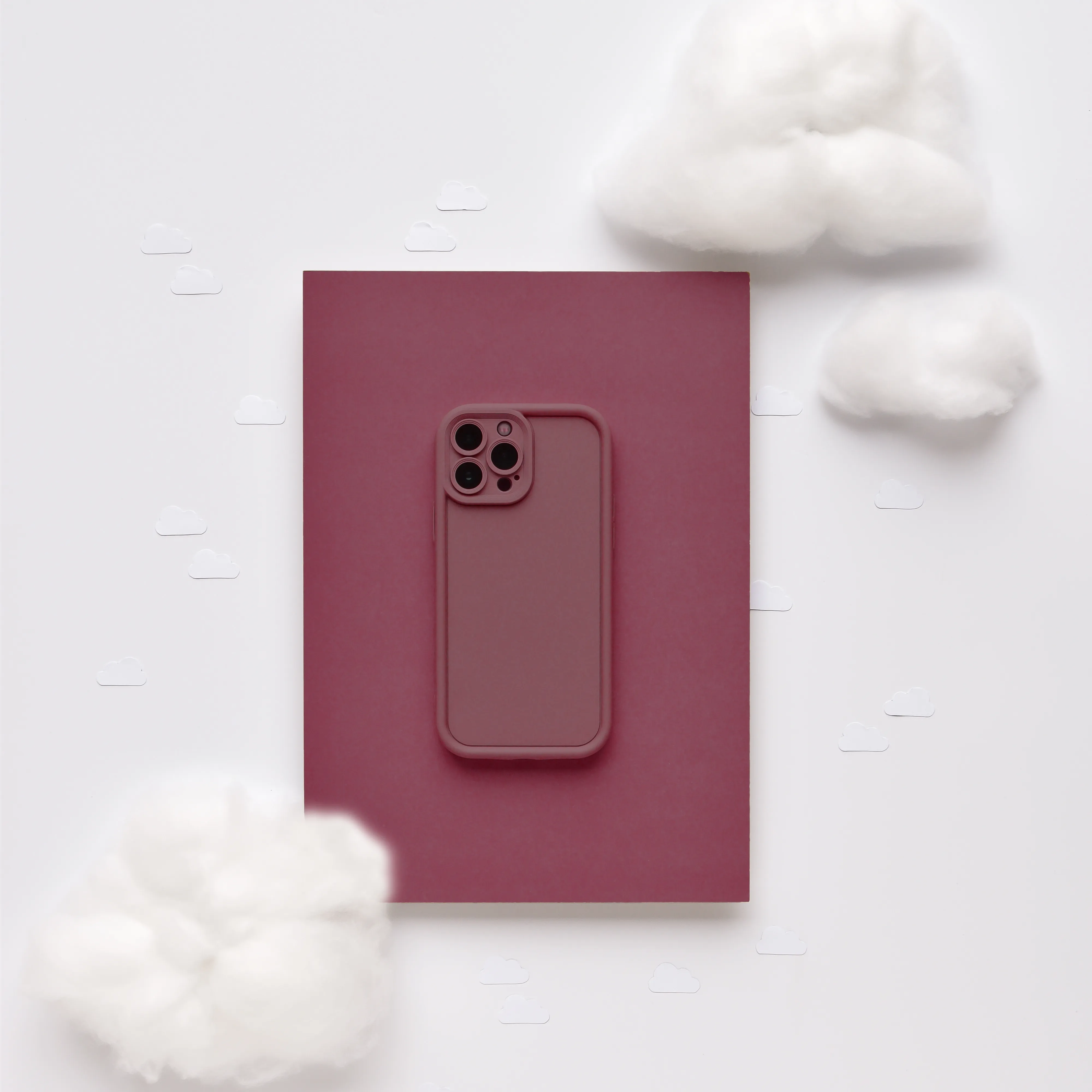 Cloud Soft NAKD Phone Case - Burgundy Strong Grip Polished Texture Finish