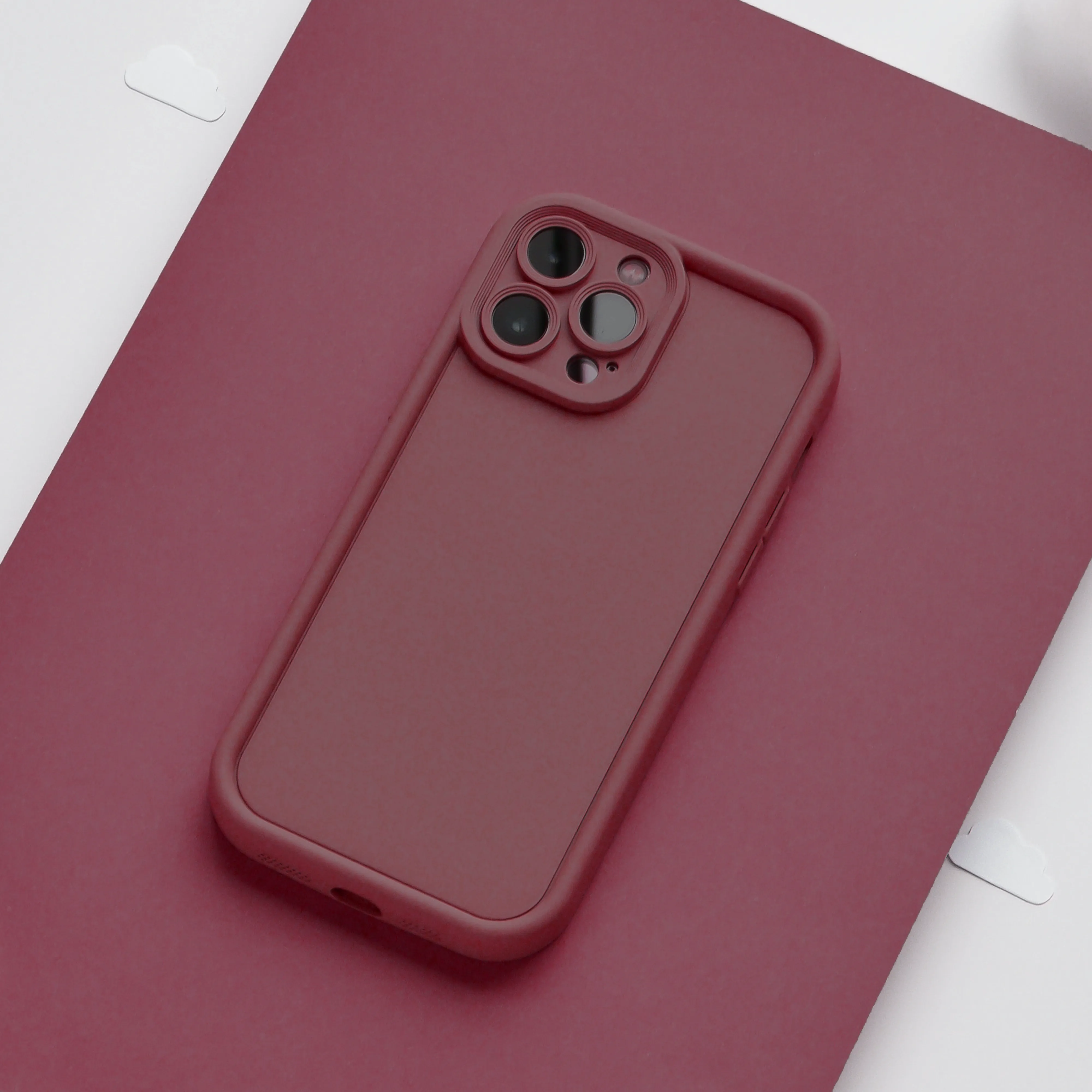 Rugged Frame Cloud Soft NAKD Phone Case - Burgundy