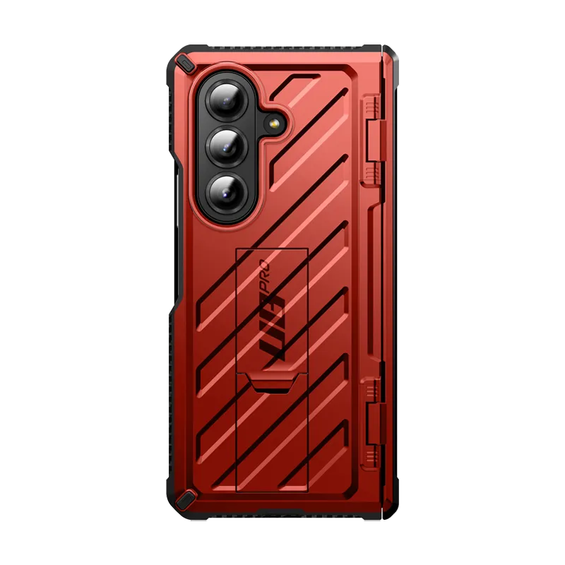 Premium Finish Smooth Shape Galaxy Z Fold7 Unicorn Beetle PRO Rugged Case - Metallic Red