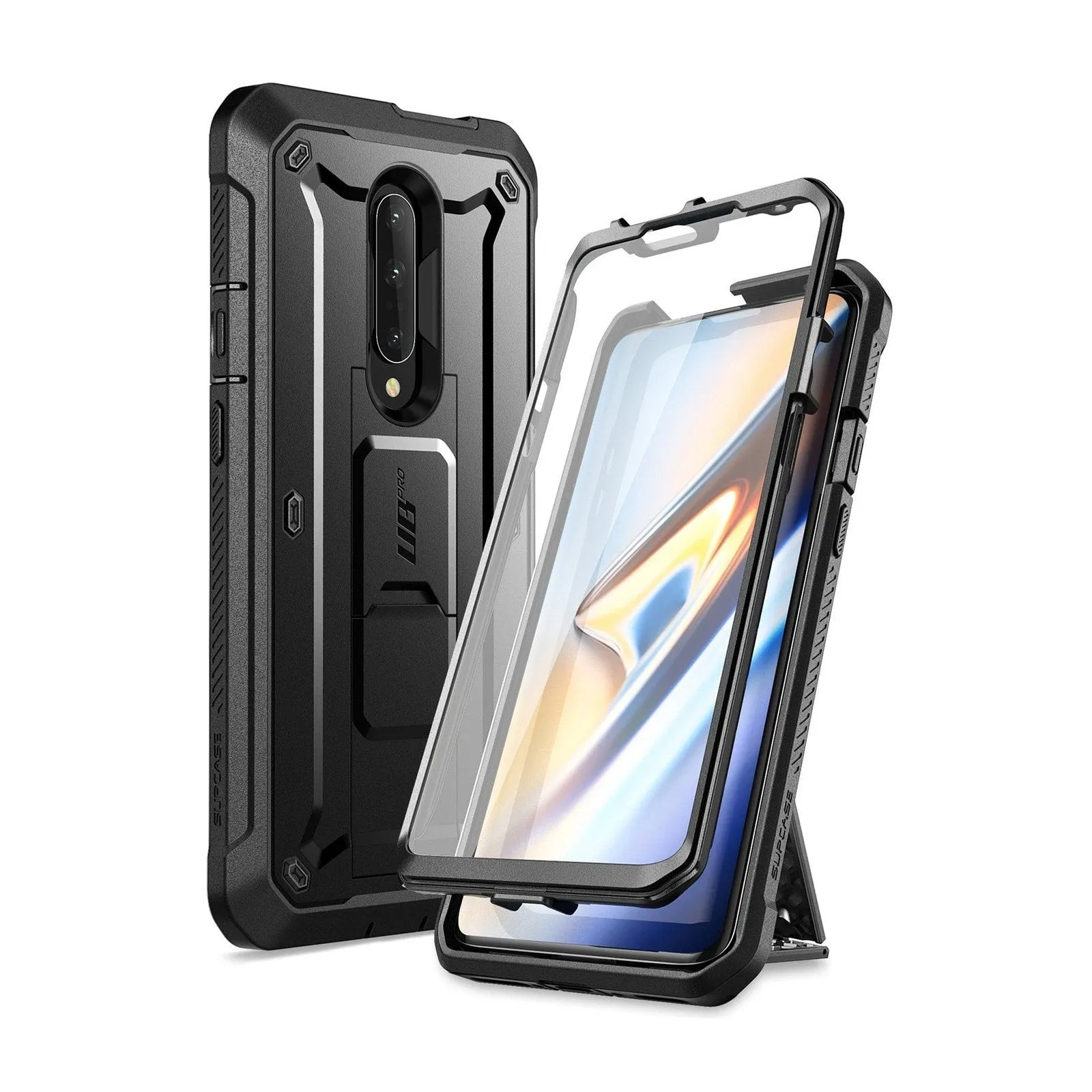 OnePlus 7 Pro Unicorn Beetle Pro Full-Body Holster Case-Black Trendy Texture Finish