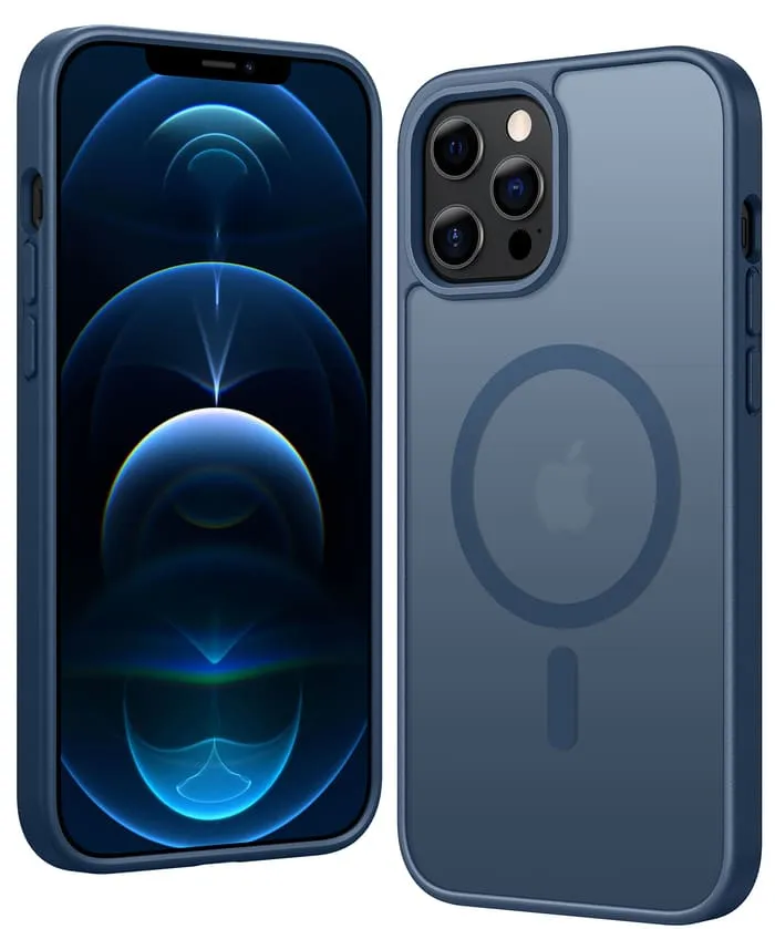 FNTCASE iPhone 12 Pro Max Case: Magnetic Charging Shockproof Magsafe Support - Frosted Oil Spray Touch Minimal Design Modern Form