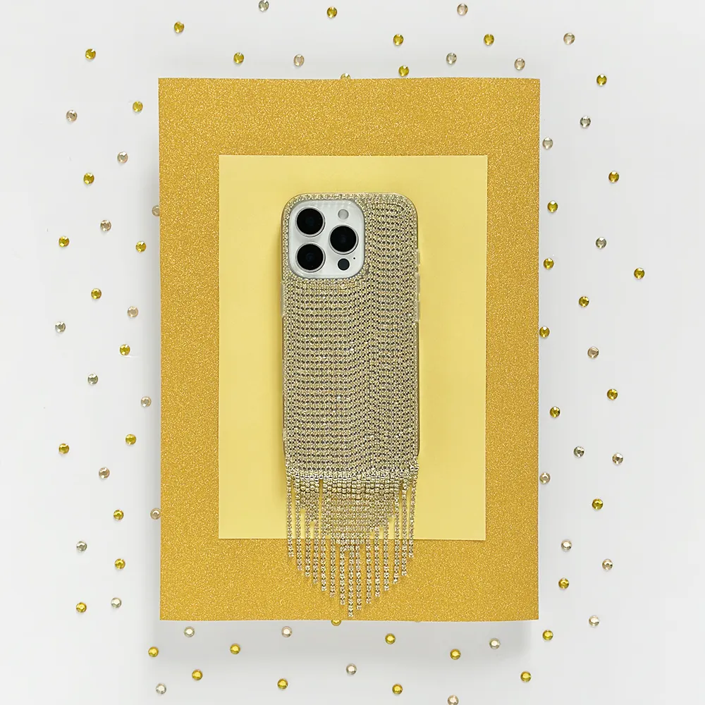 Diamante Tassel Phone Case - Gold Trendy Detailing