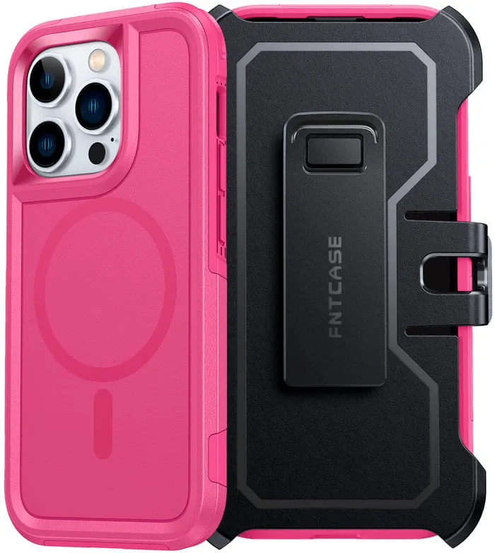 Trendy Finish dust protection FNTCASE for iPhone 13 Pro iPhone 14 Pro Magnetic Case: Dual Layer Protective Phone Cover with Belt Clip Holster | Military Grade Dropproof Protection Durable Non Slip Textured Back