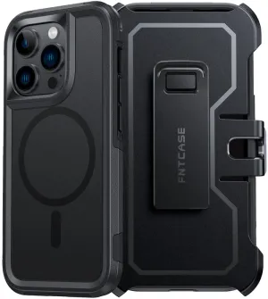 Comfort Design Soft Edge Detail FNTCASE for iPhone 13 Pro iPhone 14 Pro Magnetic Case: Dual Layer Protective Phone Cover with Belt Clip Holster | Military Grade Dropproof Protection Durable Non Slip Textured Back