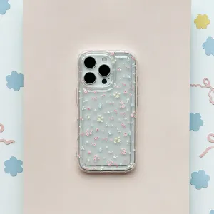 Clear Phone Case - Bows in Bloom Rugged Frame Design