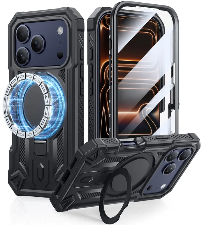 Soft Surface FNTCASE for iPhone 17 Pro Max Case with Ring Holder Magnetic Kickstand Military Grade Shockproof Protective Rugged Cell Phone Cover