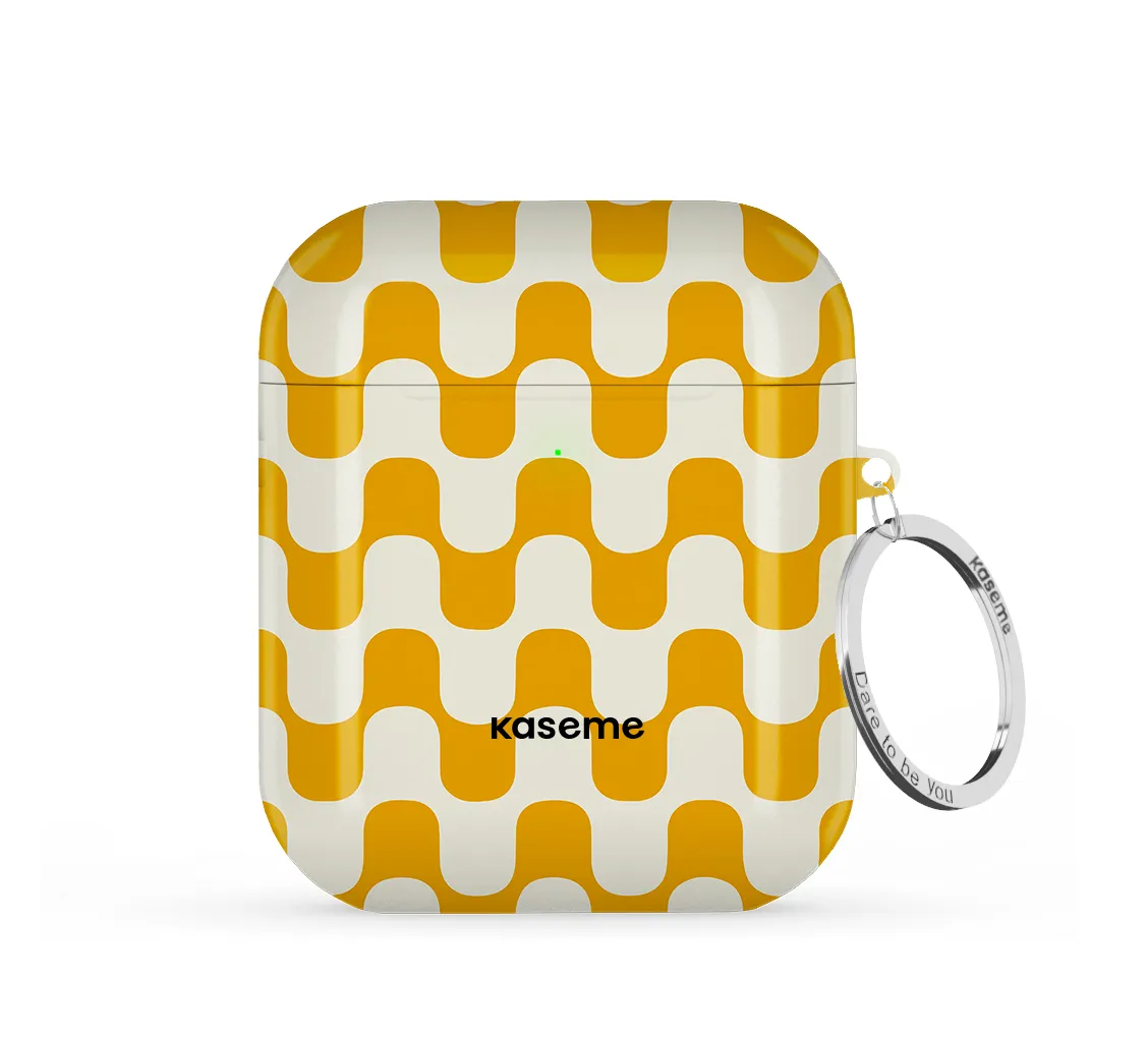 portable silicone commuter shell Fashion Tech Organizer Hippy Yellow AirPods Case