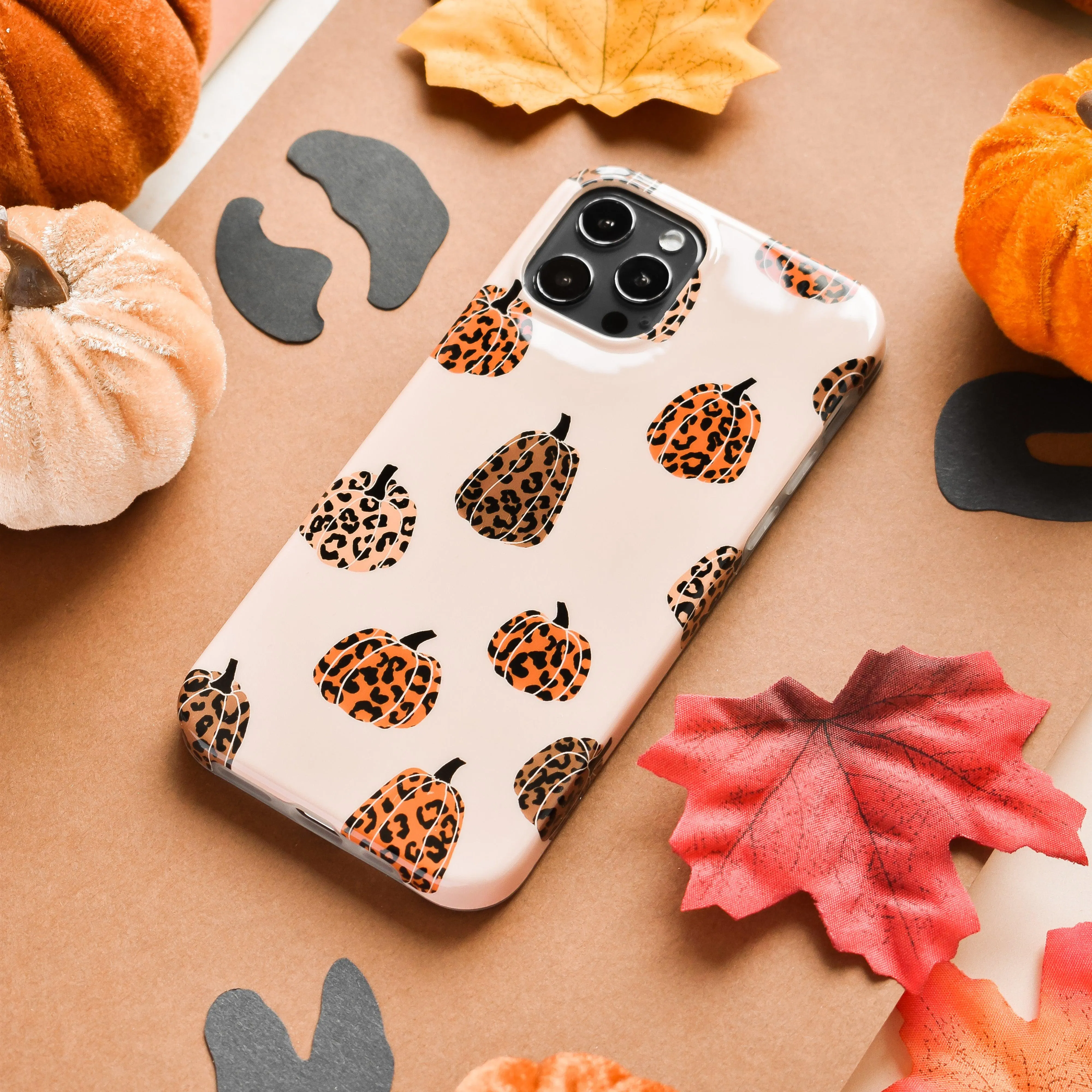 Leopard Pumpkins Phone Case Durable Detail Soft coating