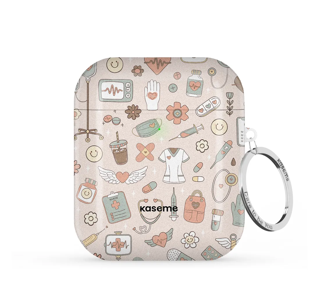 strong frame earbuds case Code Beige AirPods Case