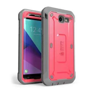 Galaxy J3 Emerge Unicorn Beetle Pro Full Body Rugged Holster Case-Pink Modern Texture Minimal Shield