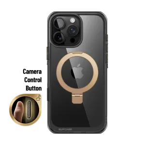 iPhone 16 Pro Max 6.9 inch Unicorn Beetle MAG Stand Slim Clear MagSafe Camera Control Button Case-Black/Gold Soft Protection Layer