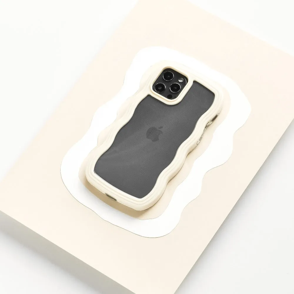 Curvy Phone Case - Cream Minimal Shield