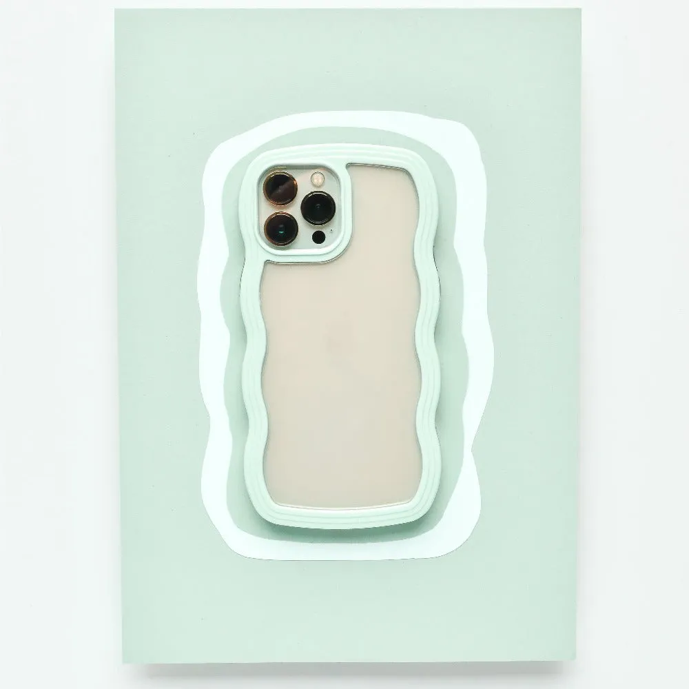 Curvy Phone Case - Mint Flexible Pattern Layer Clear Back