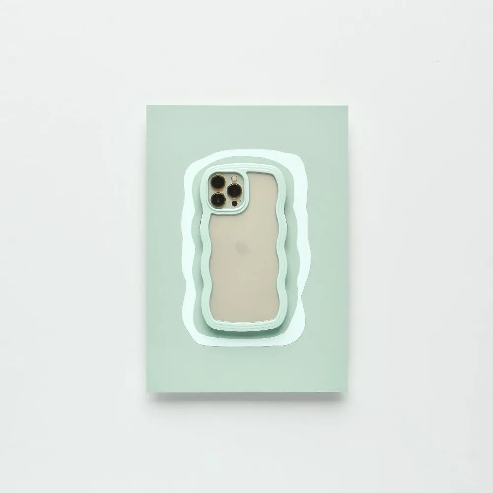 Stylish Layer Texture Curvy Phone Case - Mint