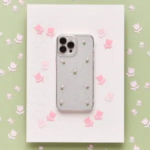 Cute Tulips Clear Phone Case Shock Guard Luxury Layer Texture
