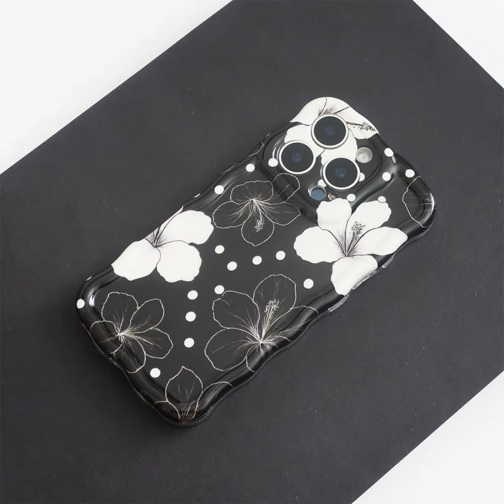 High protection Ergonomic Texture Wavy Phone Case - Mono Flora