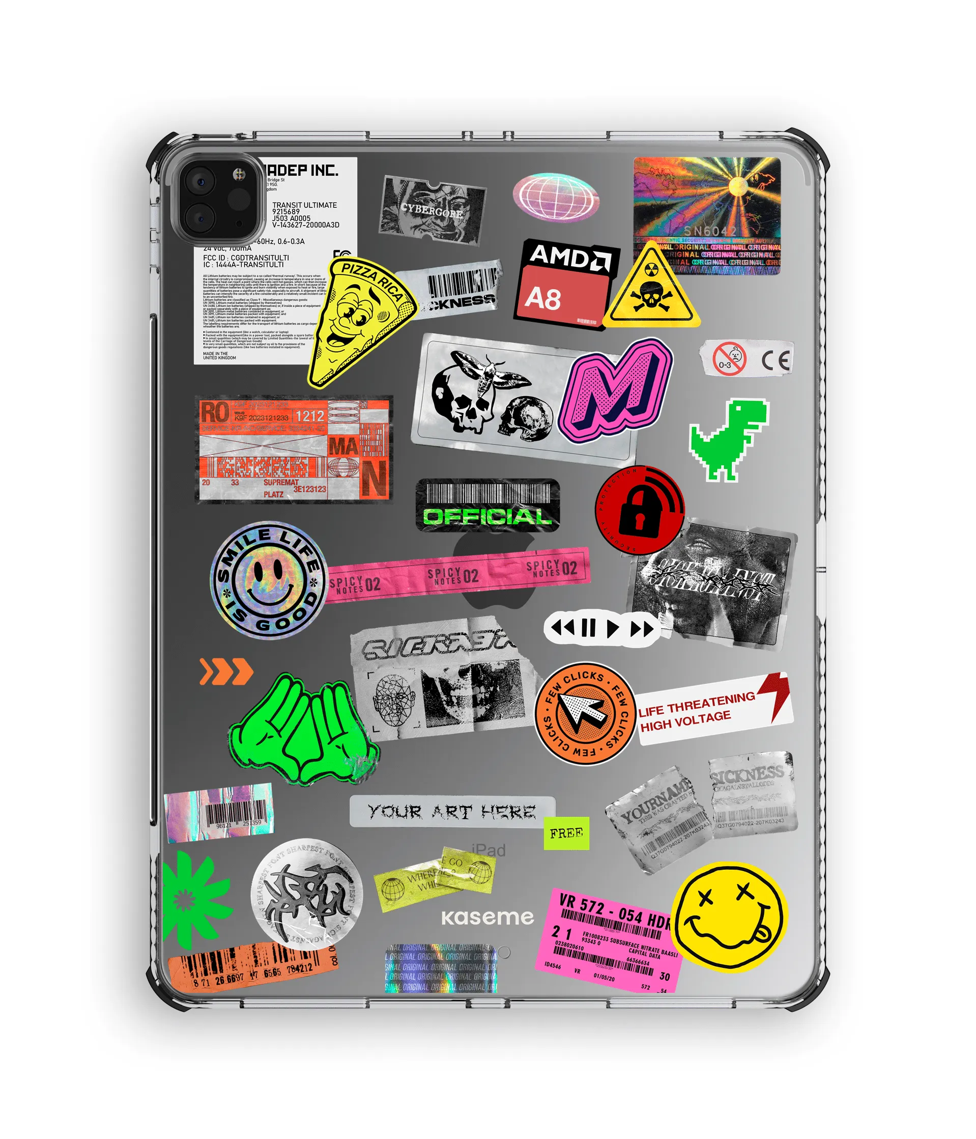 Digital Glitch- iPad Clear Case Tablet Sleeve Pro Shield