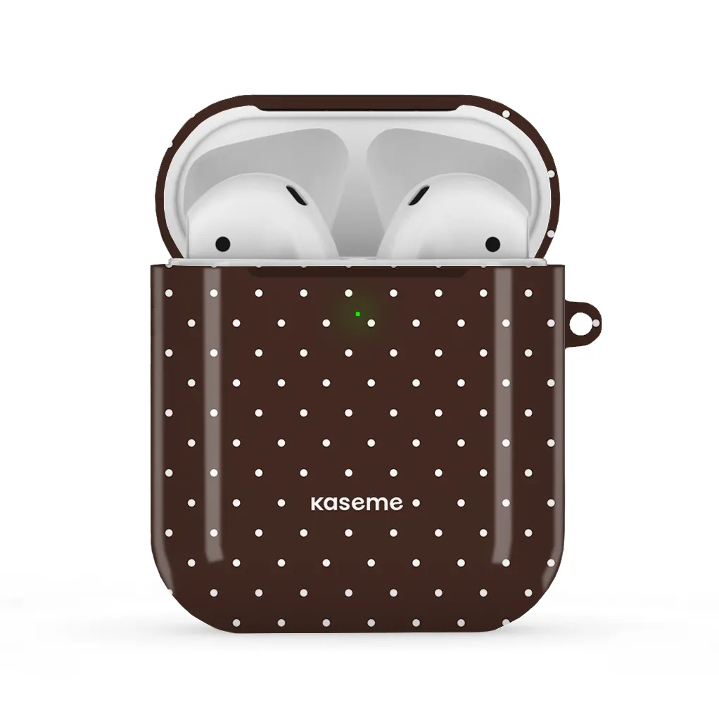 fashion earbuds case Ditsy Brown AirPods Case