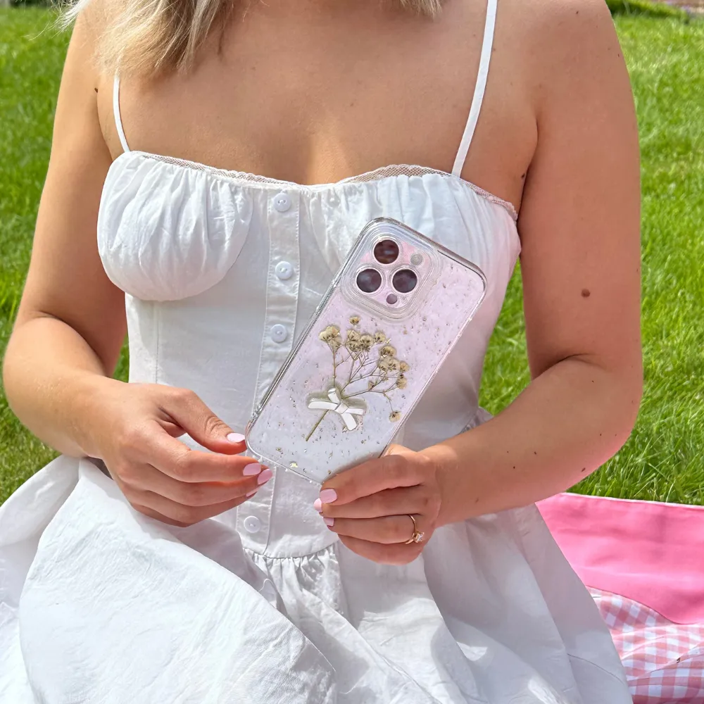 Portable Fit Dried Flowers Clear Phone Case