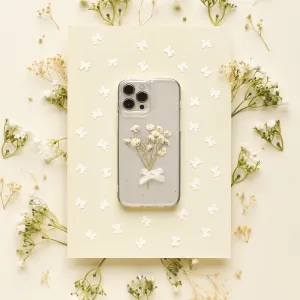 Dried Flowers Clear Phone Case Durable Texture Layer