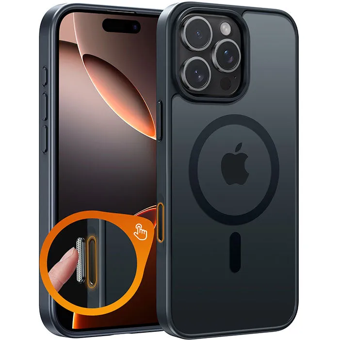 Durable Material Slim Fit Design FNTCASE for iPhone 16 Pro Max Case: Support Camera Control Capture Magnetic Matte Translucent Phone Case - Military Grade Drop-Proof Shockproof Slim Rugged Protective Cover (Camera Control)