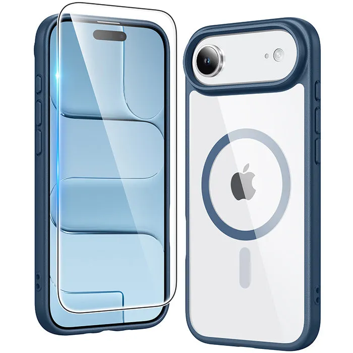 FNTCASE for iPhone Air Case: Clear Anti Yellowing Magnetic Military Grade Drop Protection Cell Phone Cover - Rugged Shockproof Protective Bumper Transparent Slim Profiled