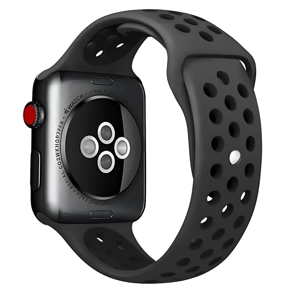 Apple Watch Sport Strap (Dark Grey/Black) Elegant Fit