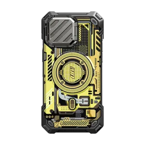 Stylish Layer Vibrant Finish iPhone 15 Pro Max 6.7 inch Unicorn Beetle MAG XT MagSafe Case- Yellow Circuit