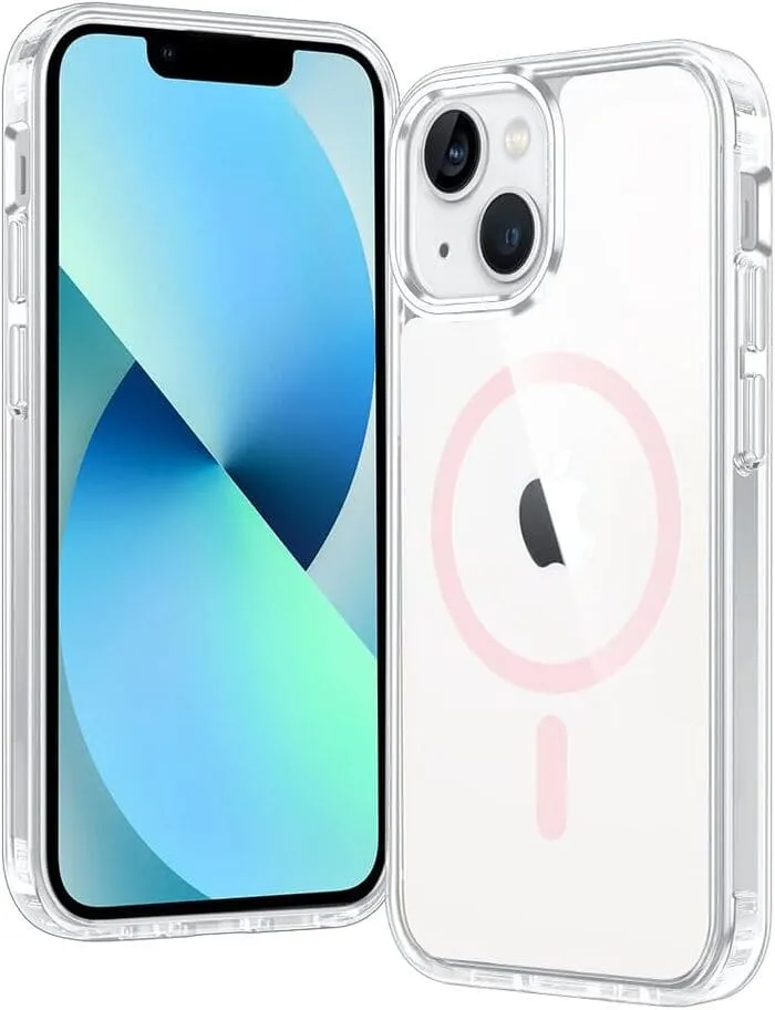 Clear Design FNTCASE for iPhone 12 Mini 13 Mini Clear Phone Case: Magnetic Charging Shockproof Magsafe Support