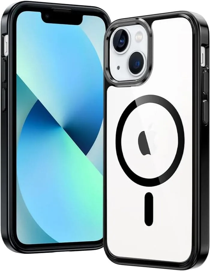 Stylish Surface Design Frosted Finish FNTCASE for iPhone 12 Mini 13 Mini Clear Phone Case: Magnetic Charging Shockproof Magsafe Support