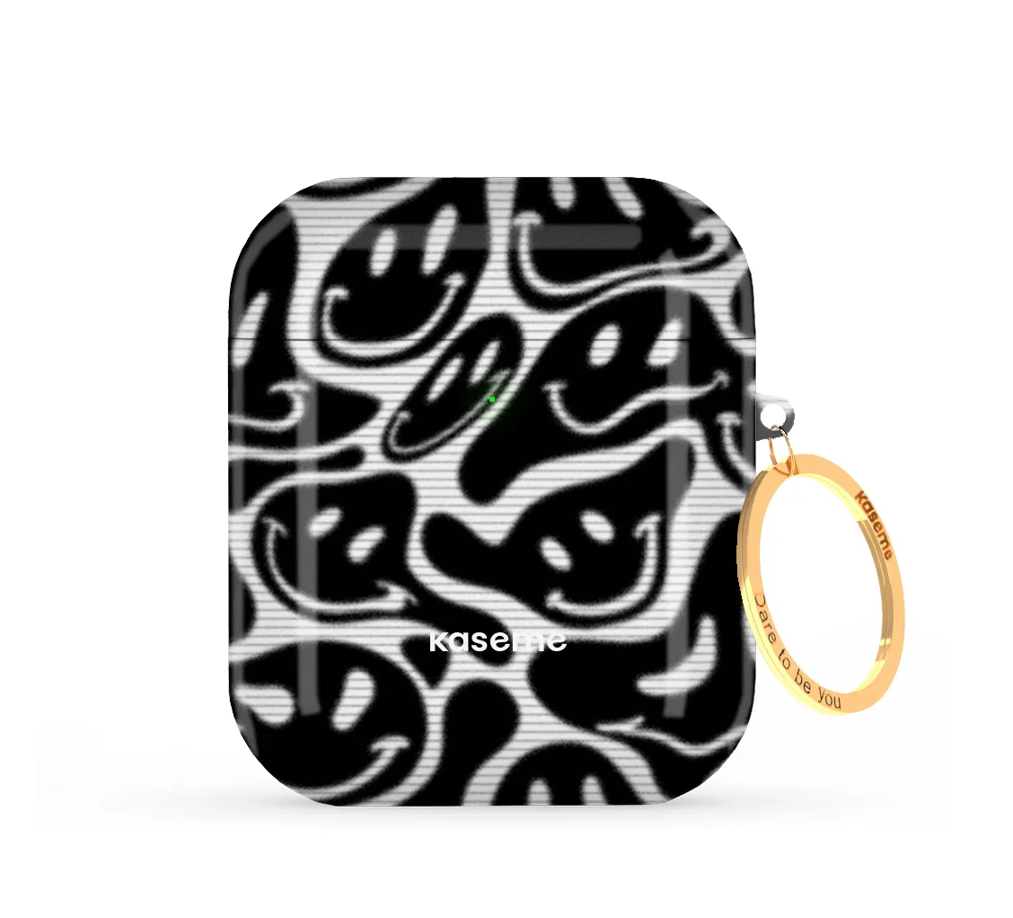 Dystopia Black AirPods Case vivid pattern airpods case Creative Slim Case