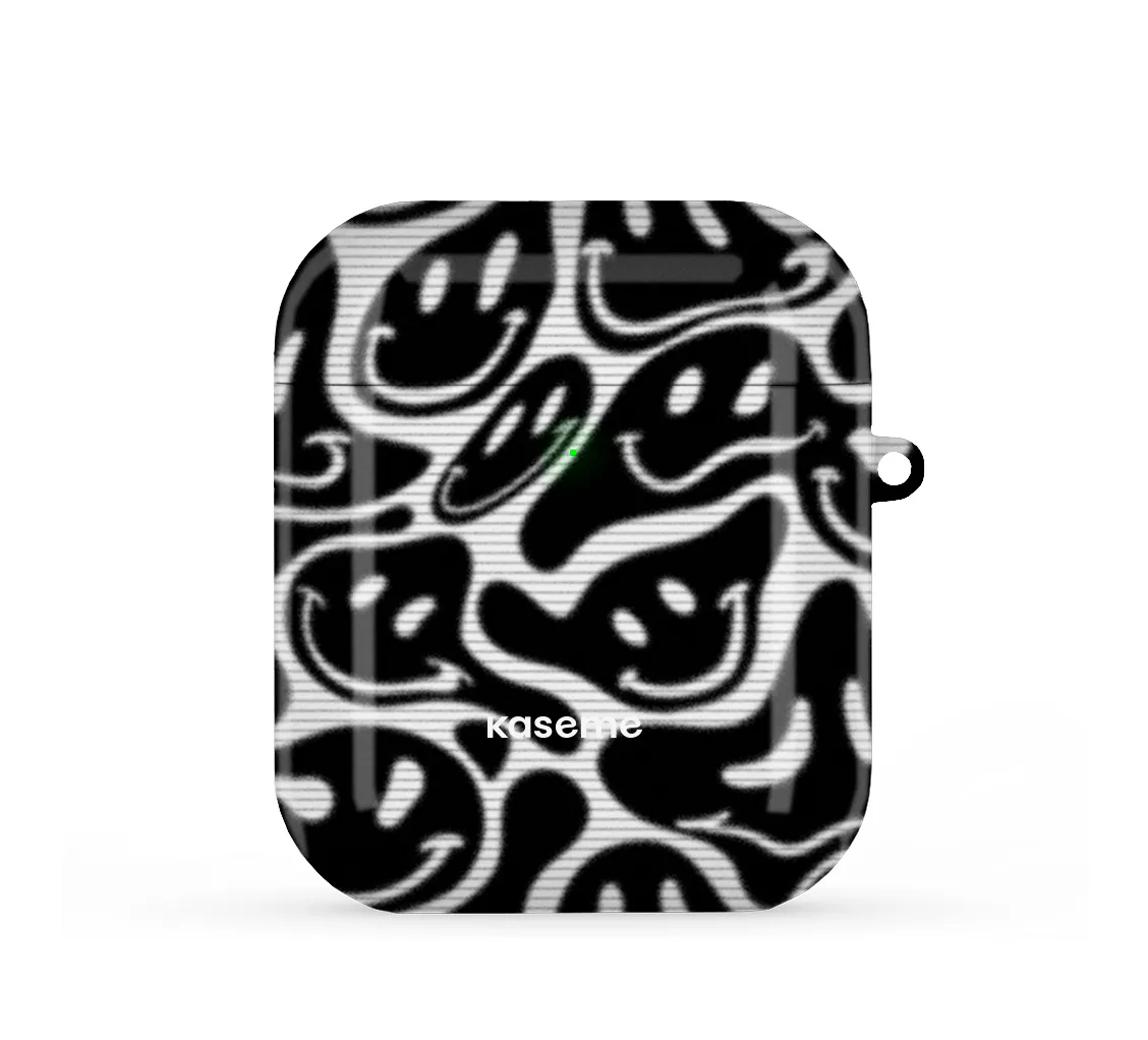 anti scratch airpods shell Trendy Compact Storage Dystopia Black AirPods Case