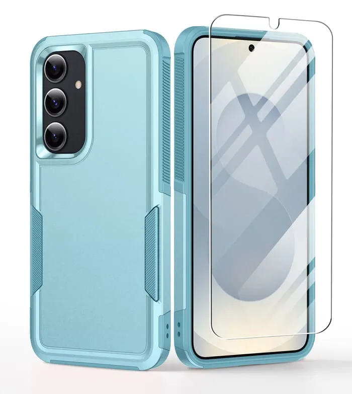 Compact Shell Matte Feel Texture FNTCASE for Samsung Galaxy S25 5G Phone Case: Protective Phone Cover Dual Layer Military Grade Drop Proof