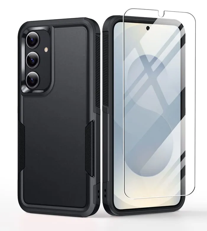 FNTCASE for Samsung Galaxy S25 5G Phone Case: Protective Phone Cover Dual Layer Military Grade Drop Proof Premium Shield Elegant Build Texture