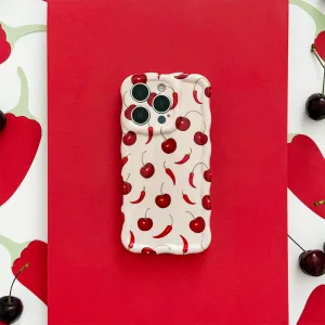 Wavy Phone Case -  Cherry Spice Perfect Fit Soft Material