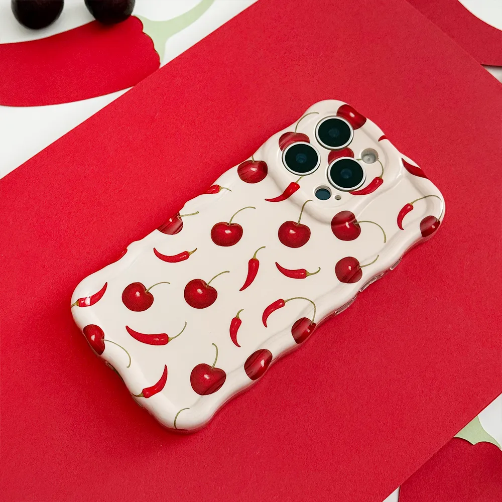 Wavy Phone Case -  Cherry Spice Stylish Color