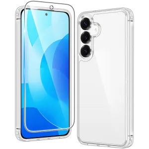 FNTCASE for Samsung Galaxy S25 FE Phone Case: Clear Slim Anti Yellowing Shockproof Protective Everyday Protection Gloss Surface