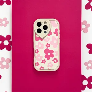 Fashion Design Premium Look Flower Power Ribbed Heart Camera Phone Case