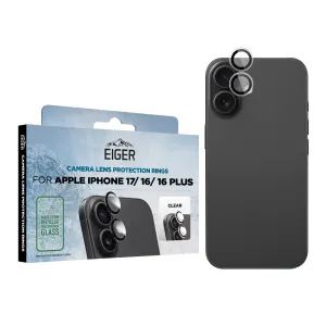 Eiger Mountain Glass LENS RING GRS for Apple iPhone 17/ 16/ 16 Plus in Clear touch screen safety Premium Quality