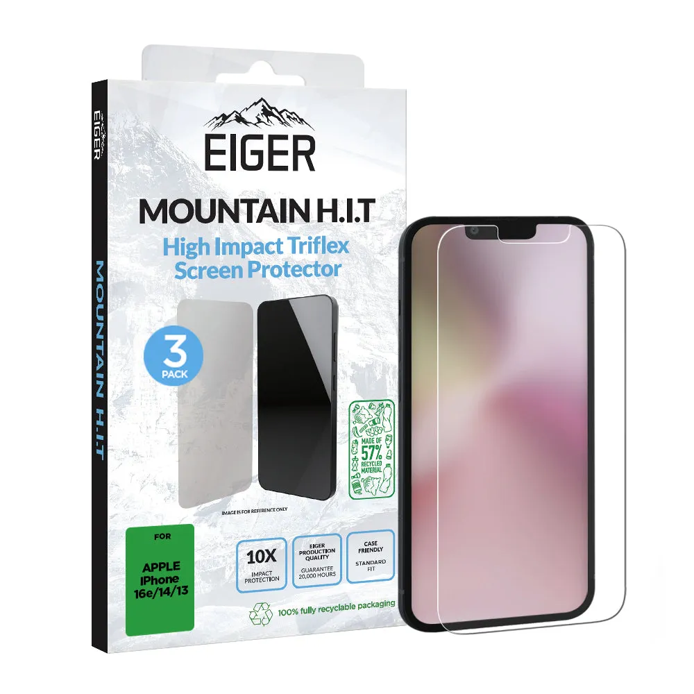 Eiger Mountain H.I.T Screen Protector for Apple iPhone 16e/ 14/ 13 Mobile Safety Shield