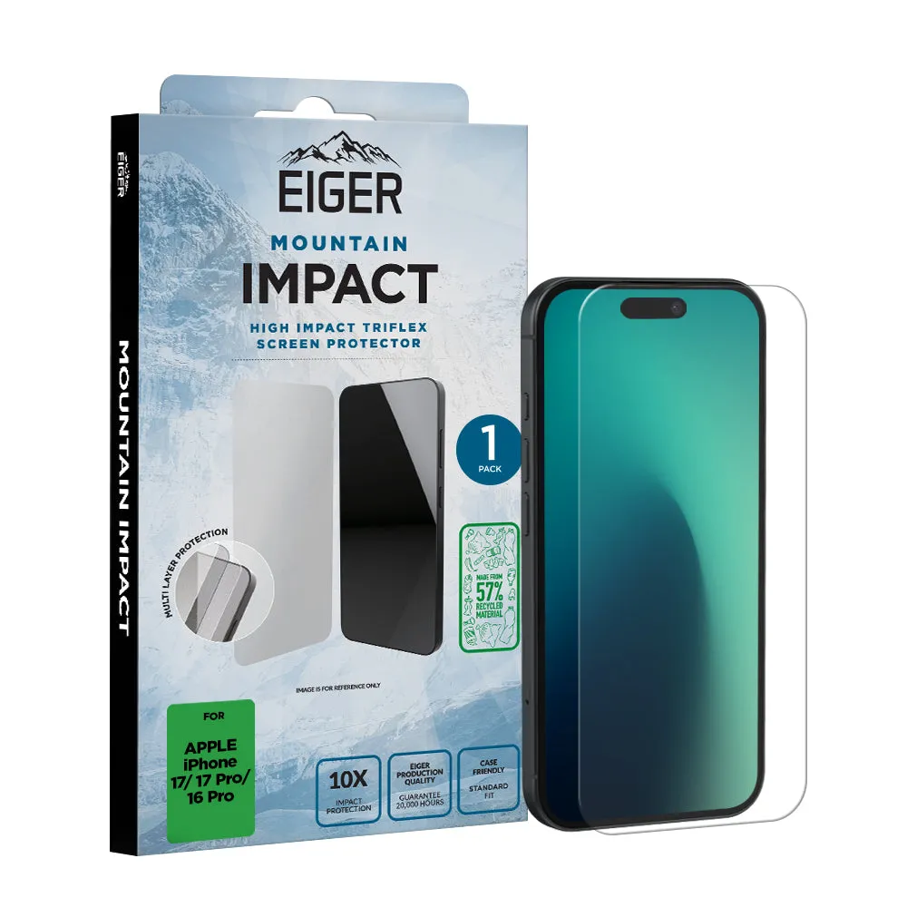 HD Display Protector Eiger Mountain IMPACT Screen Protector GRS for Apple iPhone 17/ 17 Pro/ 16 Pro