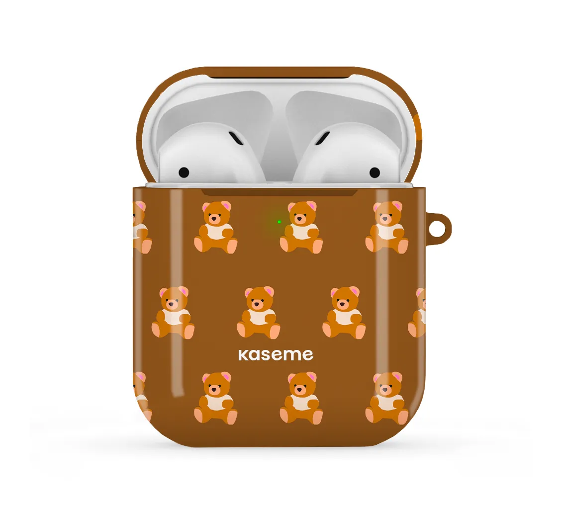 soft smooth silicone guard Trendy Everyday Case Teddy Brown AirPods Case