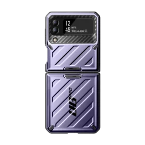 Galaxy Z Flip4 Unicorn Beetle PRO Rugged Case with Belt Clip-Metallic Purple Edge Protection Cushioned Edge