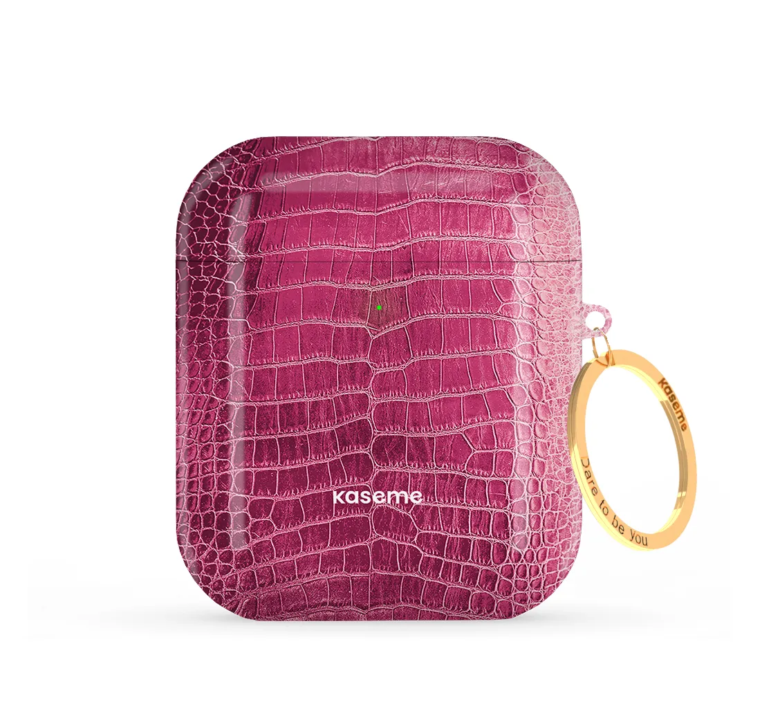 compact soft neon silicone protector Scales & Scandals Pink AirPods Case