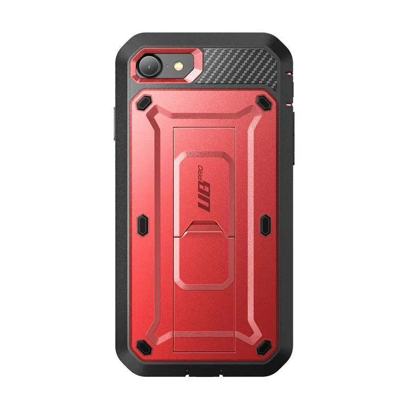iPhone SE Unicorn Beetle Pro Full-Body Case with Kickstand-Metallic Red Grip Enhanced