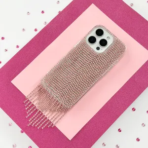 Diamante Tassel Phone Case - Pink Compact Style