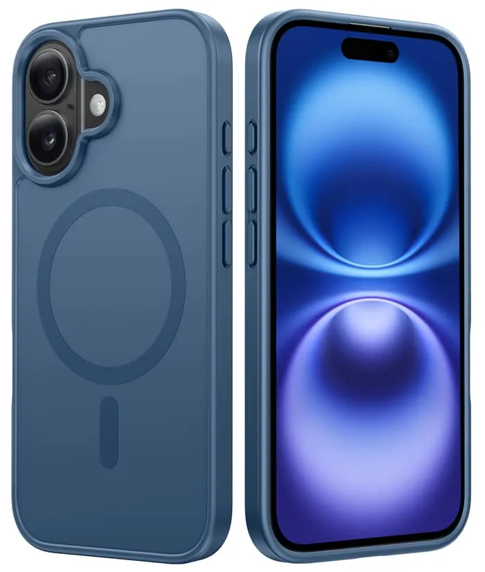 FNTCASE for iPhone 16 Phone Case: Magnetic Matte Textured Shockproof Military Grade Drop Protection Cell Phone Cover Versatile Design Minimal Detail