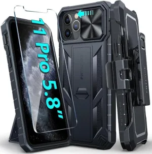 Smooth Form Protective barrier FNTCASE iPhone 11 Pro Case 5.8 inches Military Grade Shockproof Dual Protective Cell Phone Cover with Belt Clip Holster and Kickstand